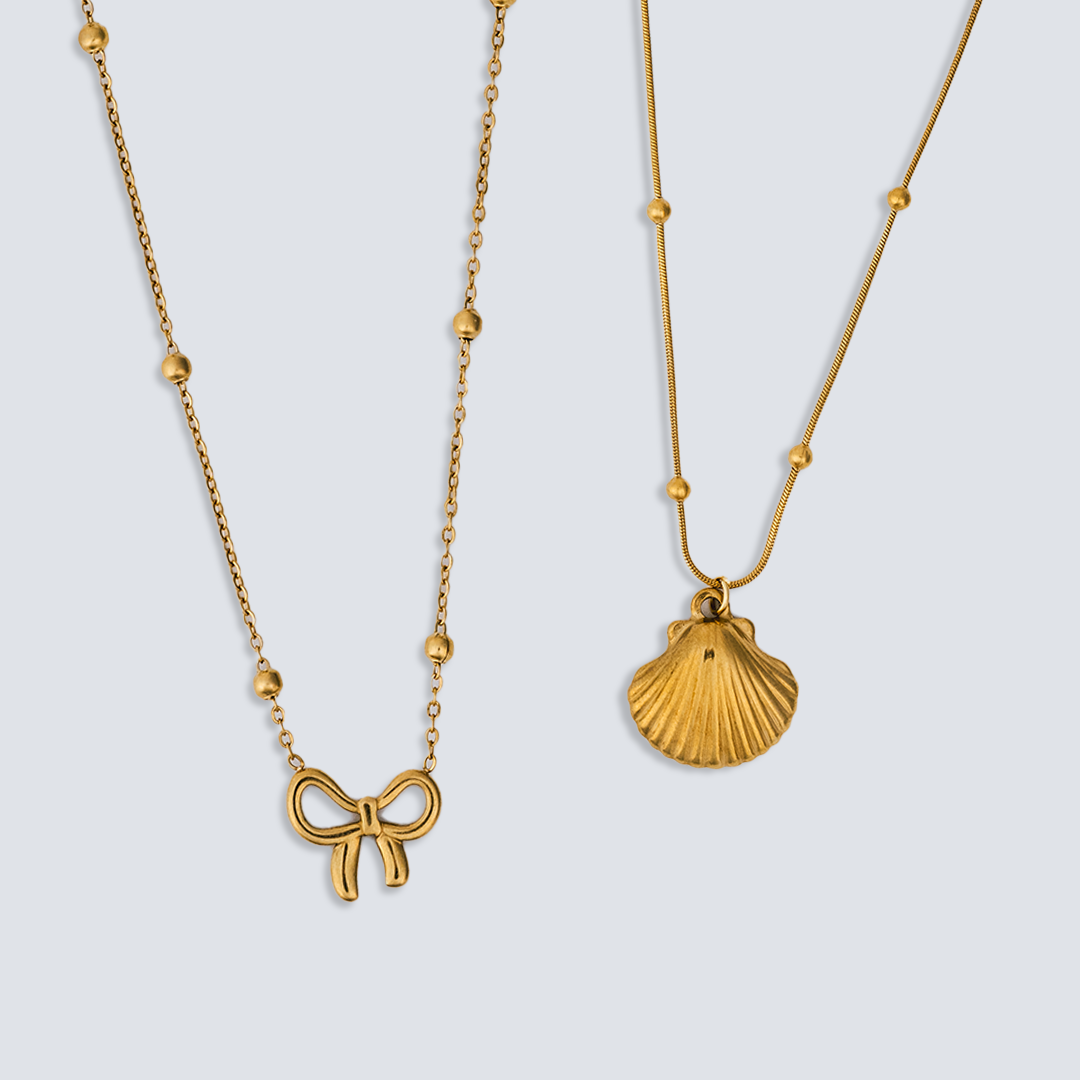 Bow Necklace & Shell Chic Necklace