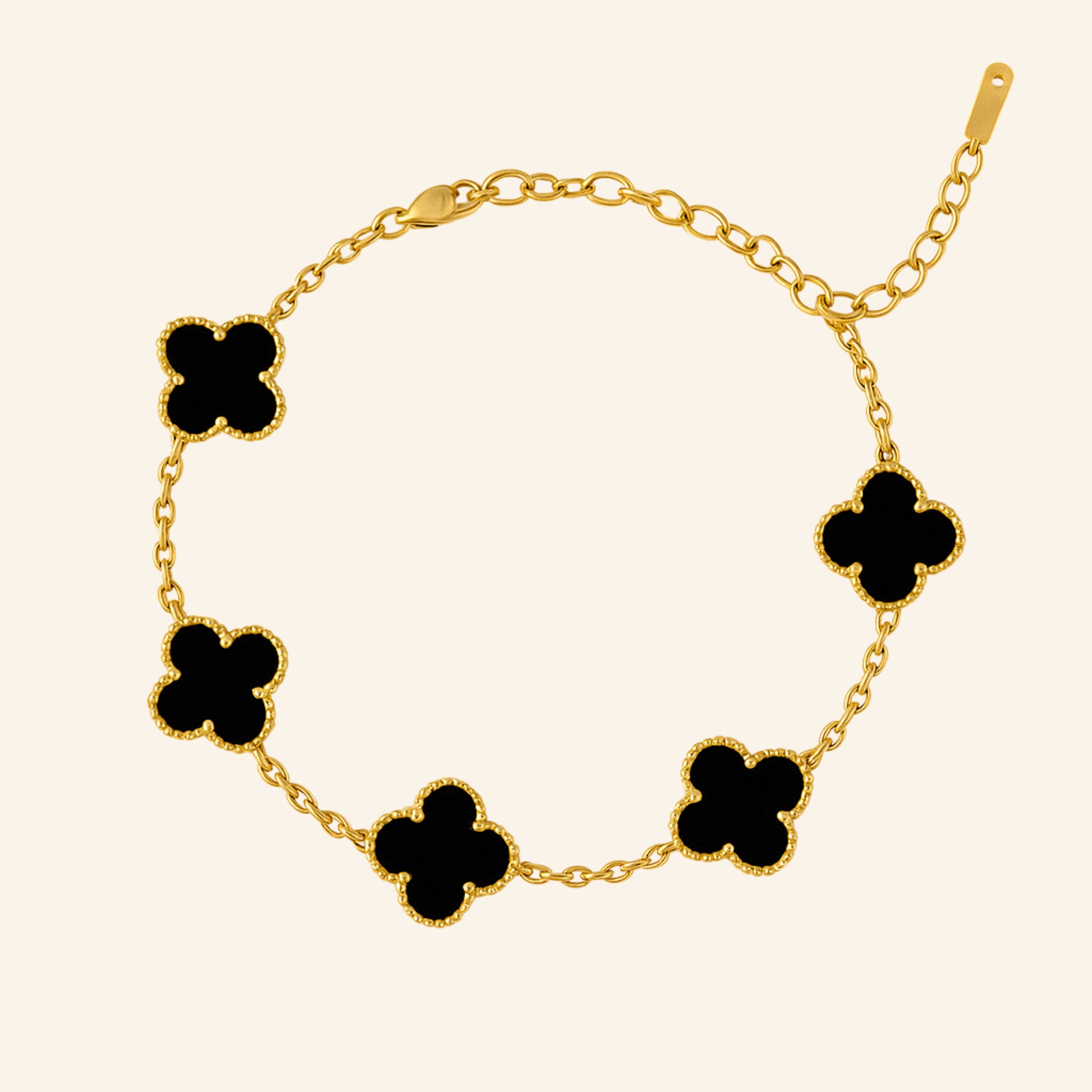 Midnight Clover Charms Earrings & Clover Bracelet (Reversible) 2