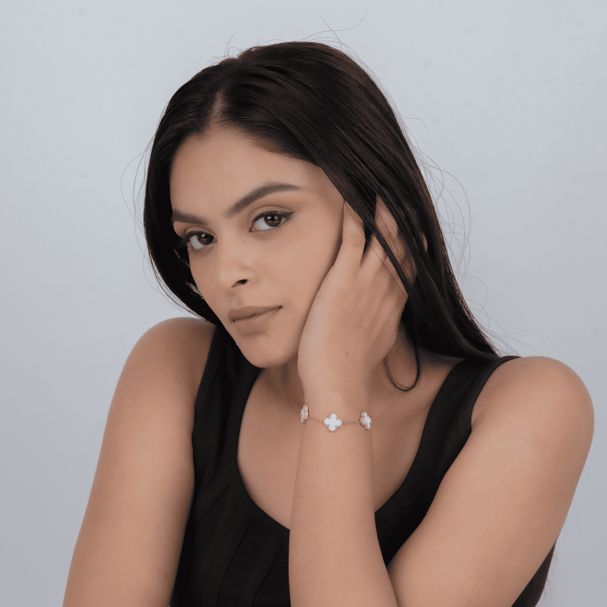 Fleura Clover Earrings & Clover Bracelet (Reversible)