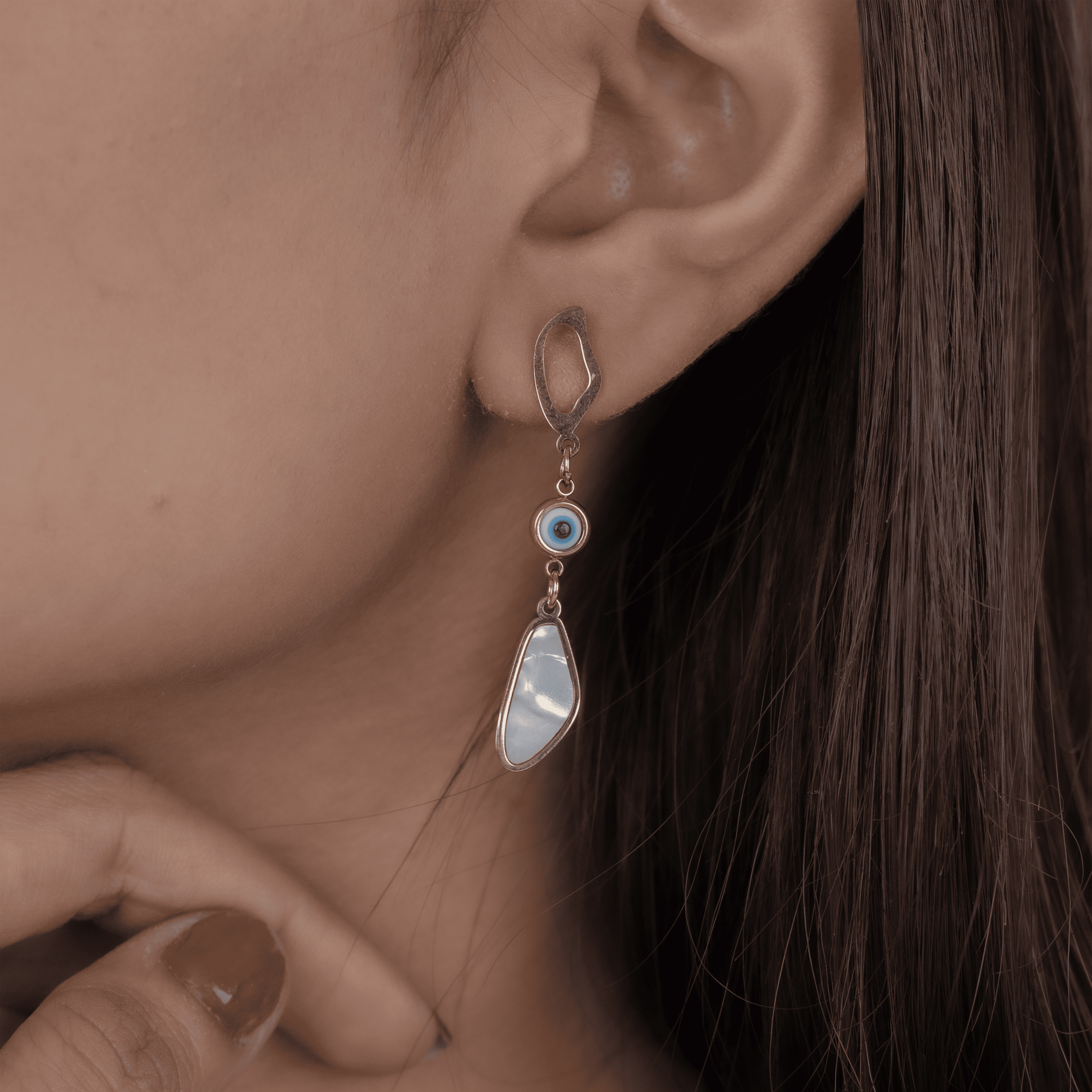 Evil Eye Clover Necklace & Evileye MystiPearl Earrings