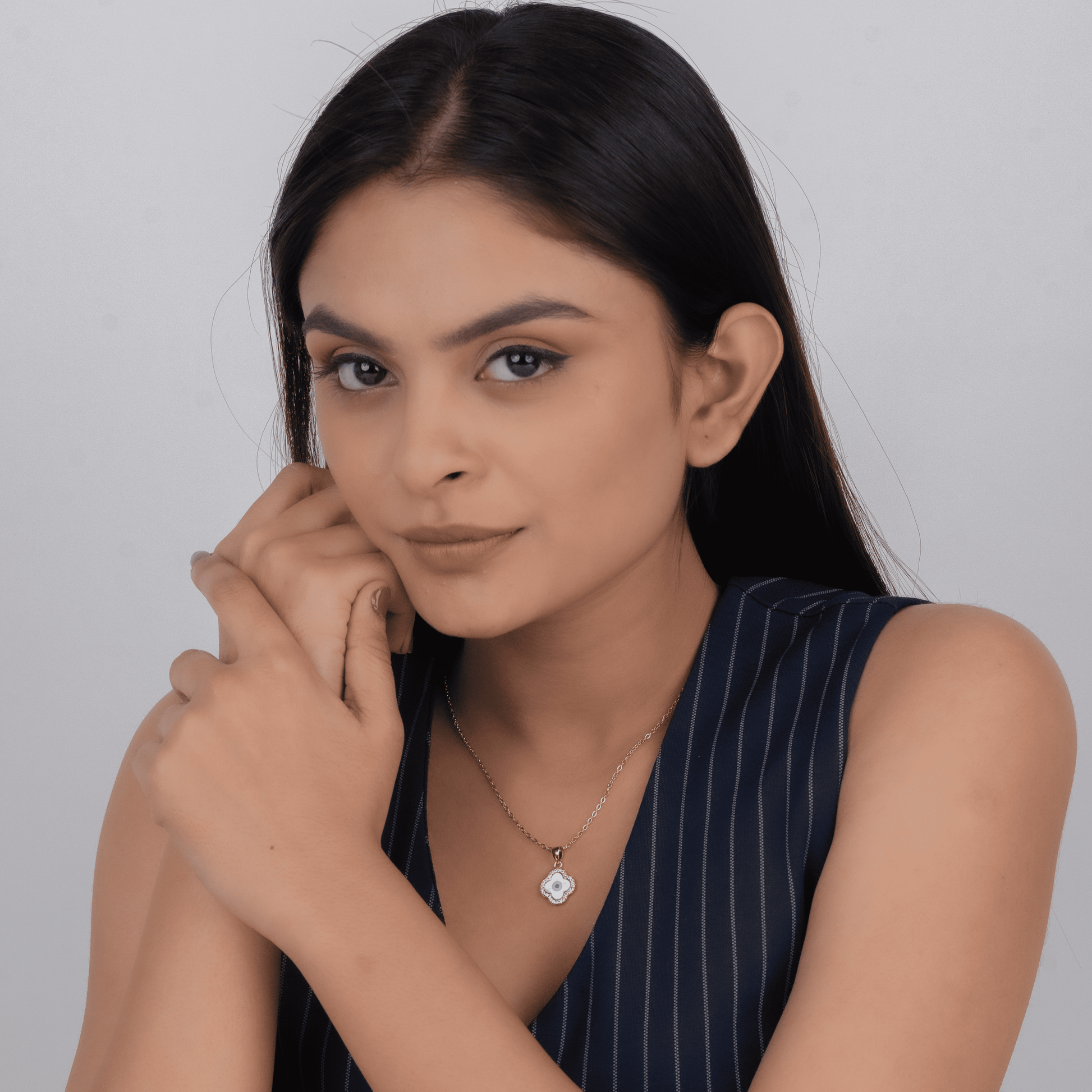 Evil Eye Clover Necklace & Evileye MystiPearl Earrings