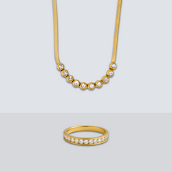 Crystal Charms Necklace & Merci Ring