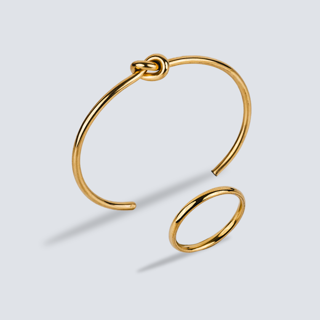 Knot Cuff Bracelet & Solid Ring