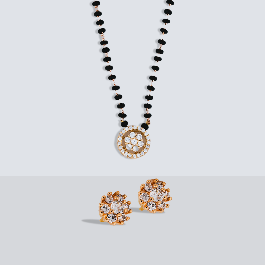 Emily Mangalsutra & Glowlette Studs Earrings