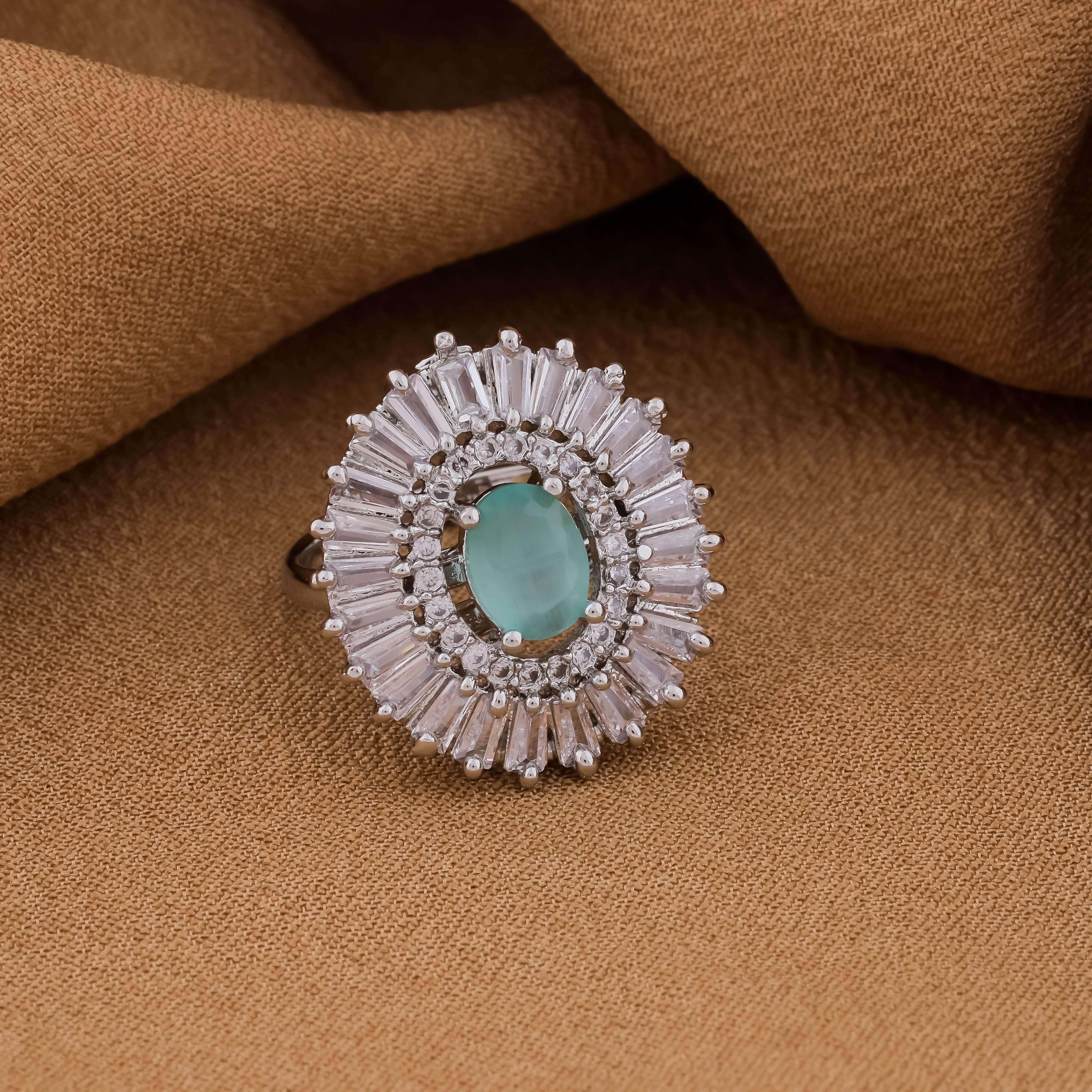 Chalice Premium Mint Green AD Ring – Sleshe Jewels