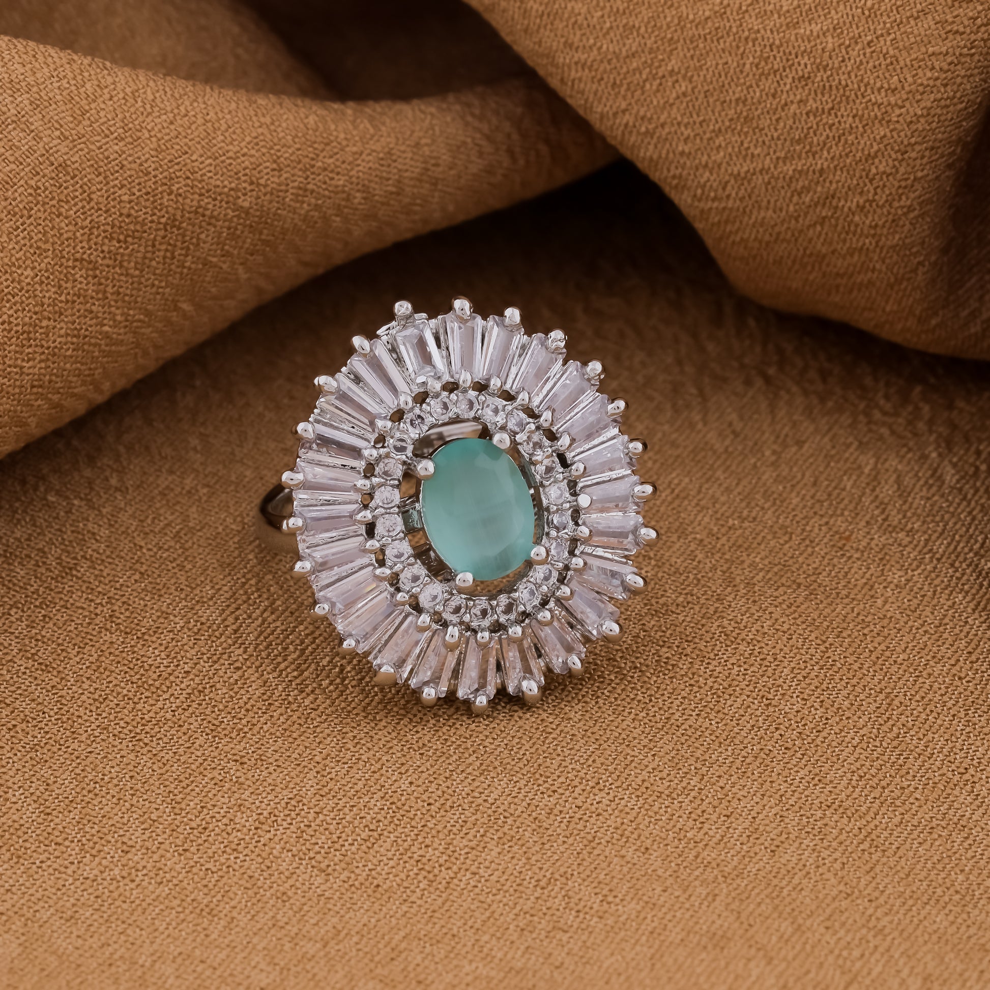 Chalice Premium Mint Green AD Ring