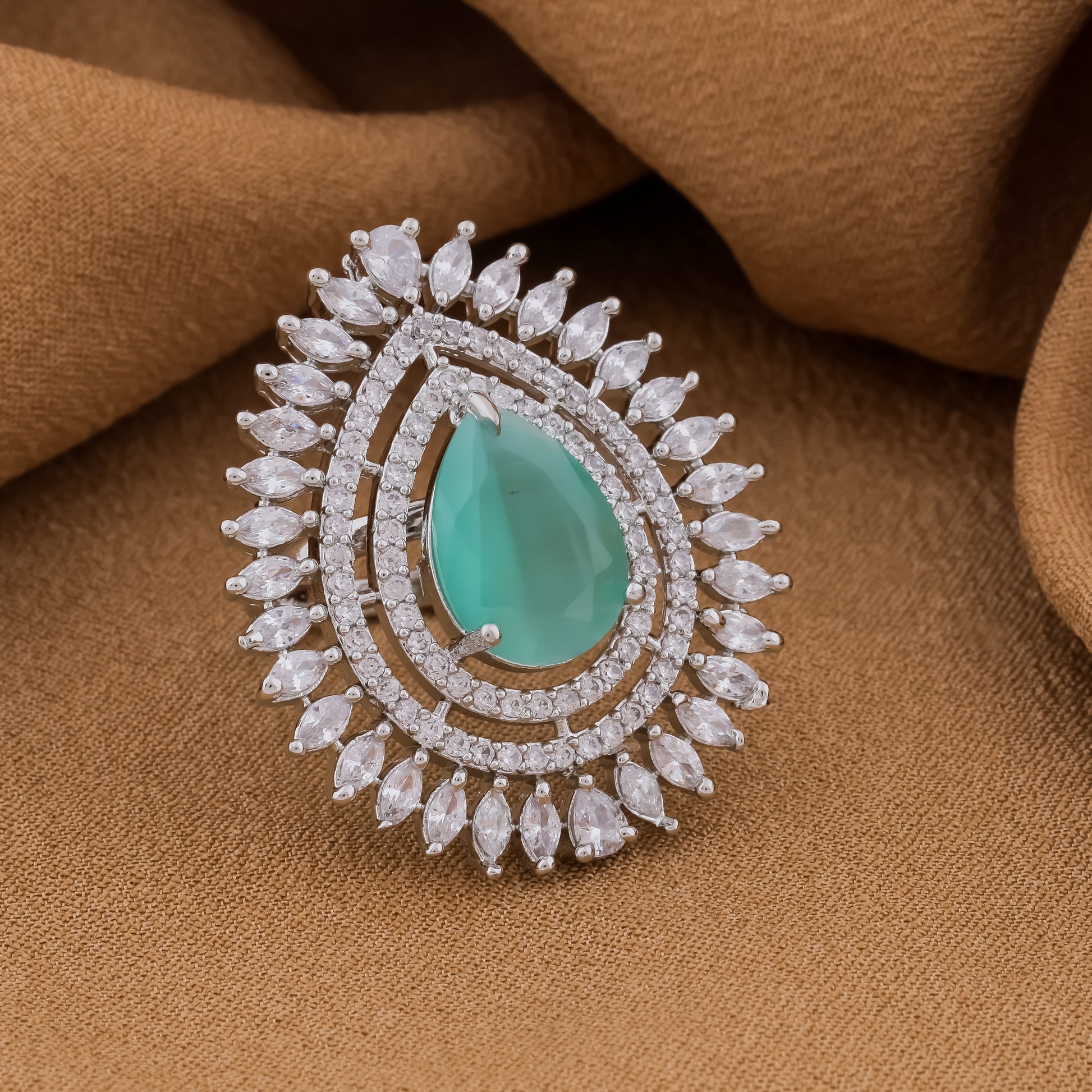 Eternity Premium Mint Green AD Ring