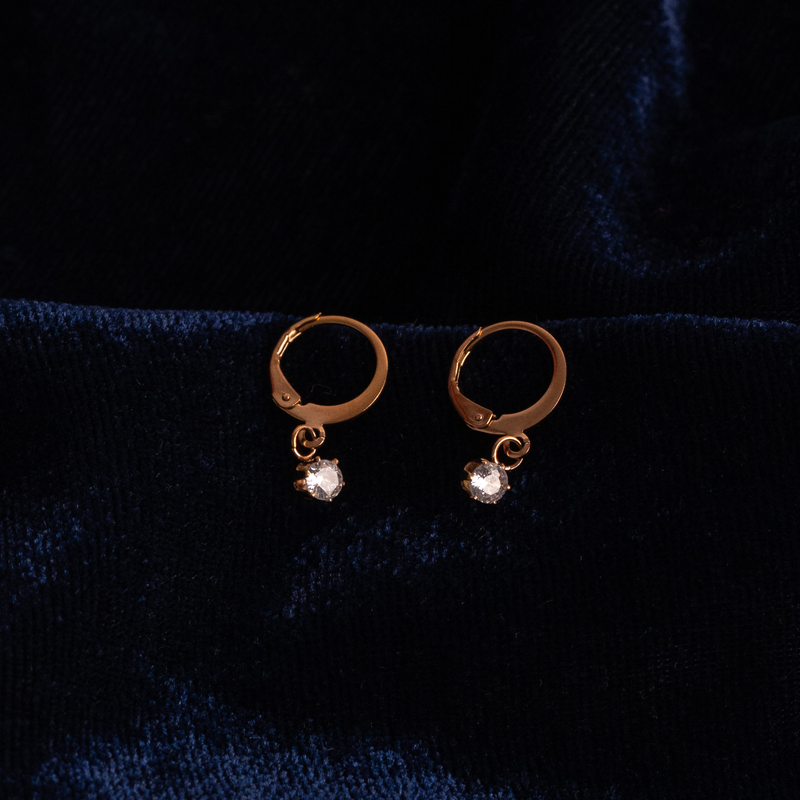 Solitaire Drop Earrings