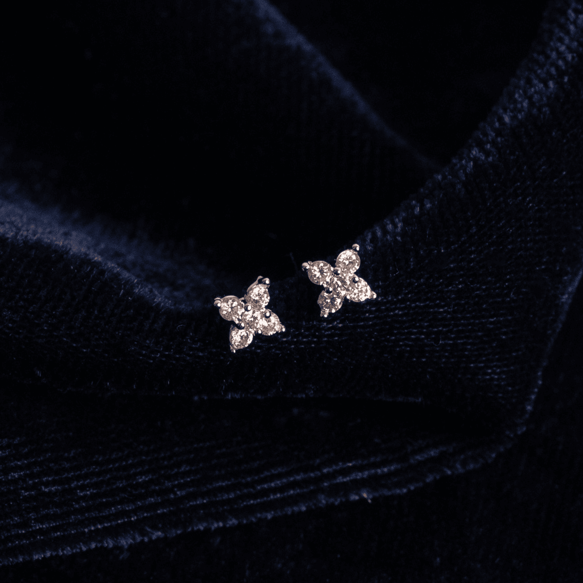 Floral Diamond Studs (Set of 3)