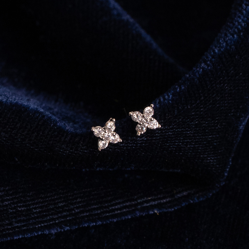 Floral Diamond Studs (Set of 3)