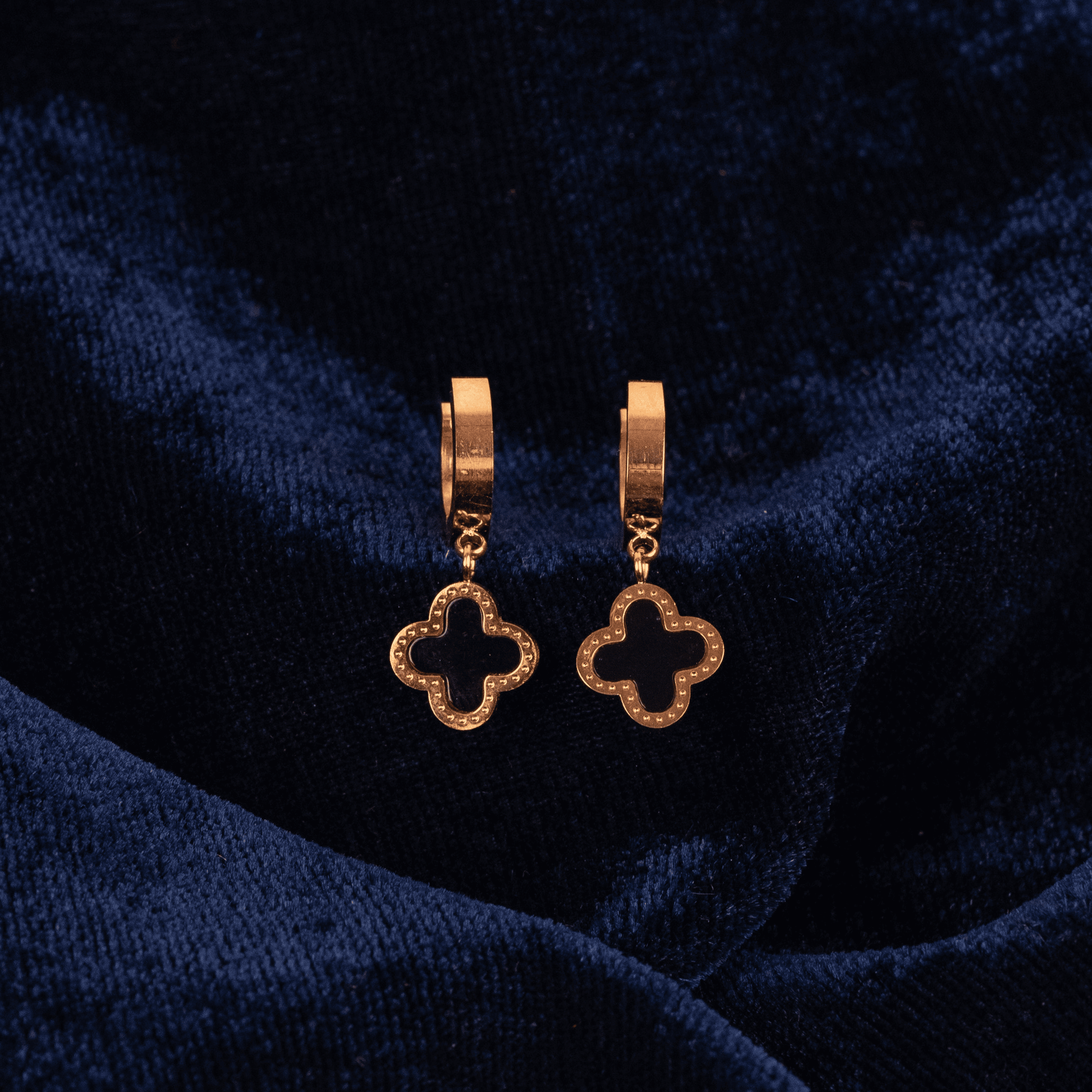 Midnight Clover Charms Earrings