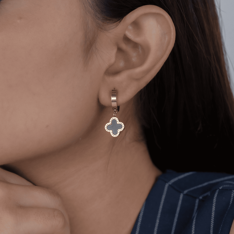 Midnight Clover Charms Earrings
