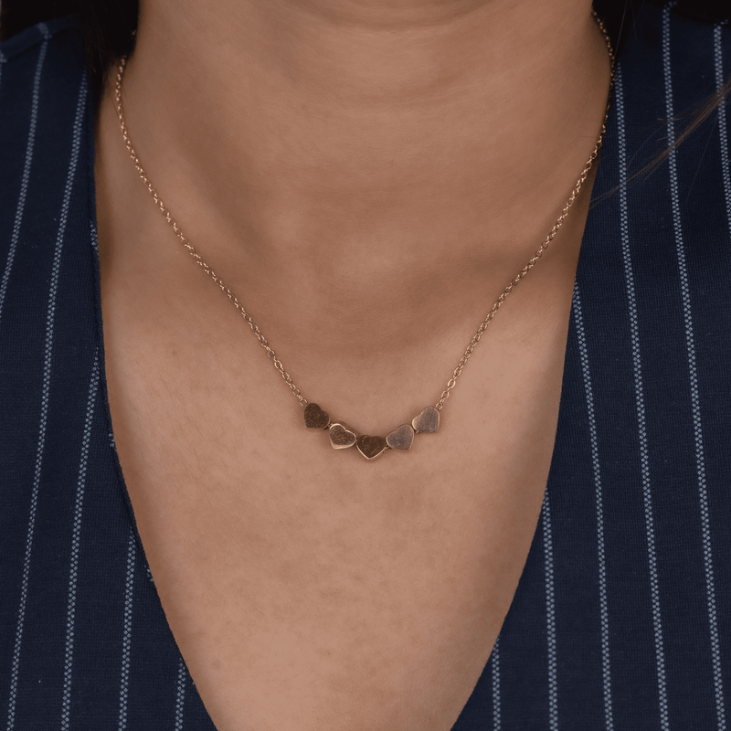 Celestial Hearts Necklace & Metal Heart Earrings