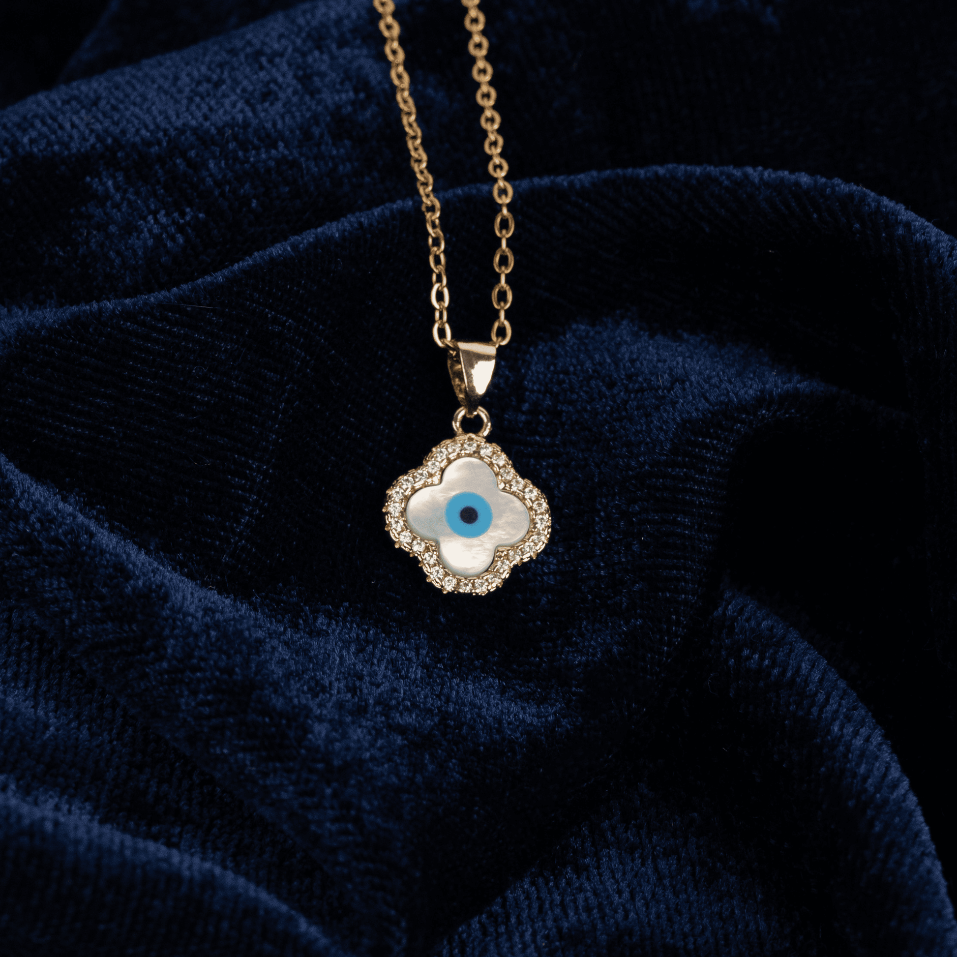 Evil Eye Clover Necklace