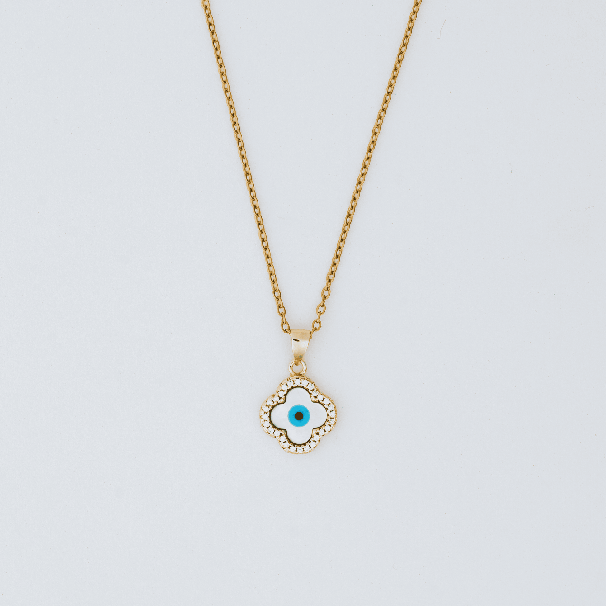 Evil Eye Clover Necklace