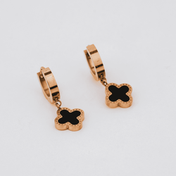 Midnight Clover Charms Earrings
